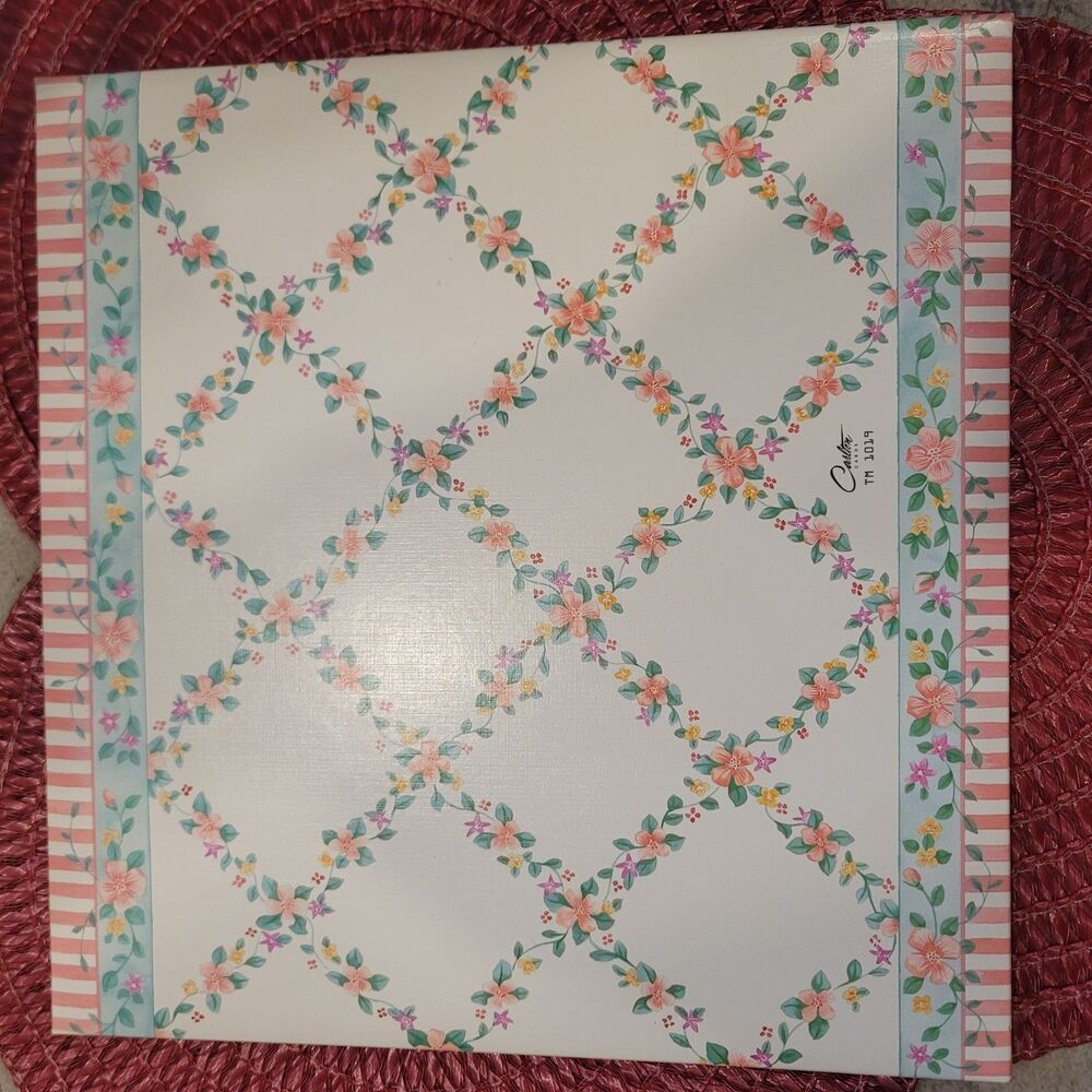 New Vintage 90s Carlton Cards 29 Page Scrapbook Pink Floral Trellis Nostalgia - Picture 2 of 12